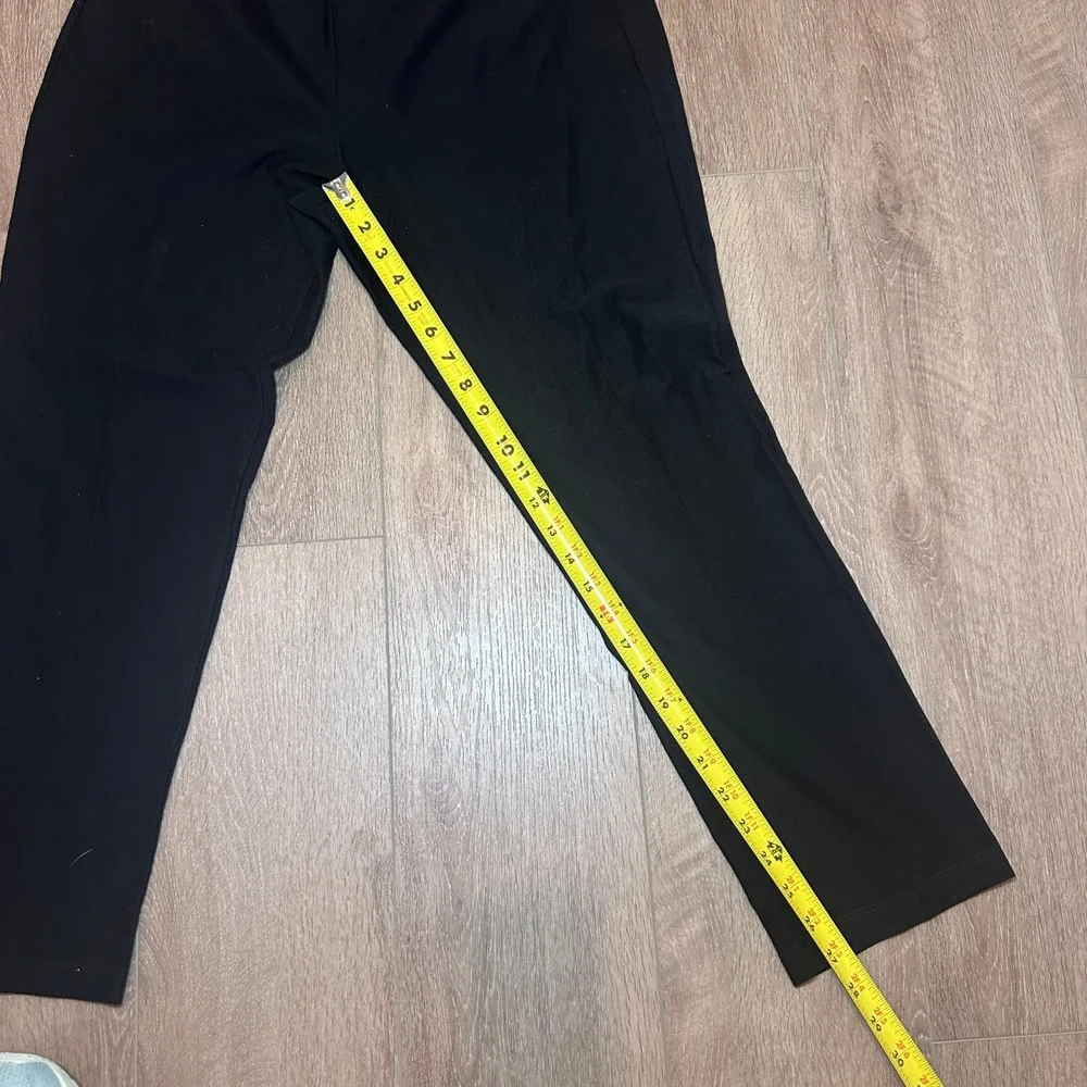 Eileen Fisher Women Pants Slim Ankle Stretch Viscose Jersey Black L